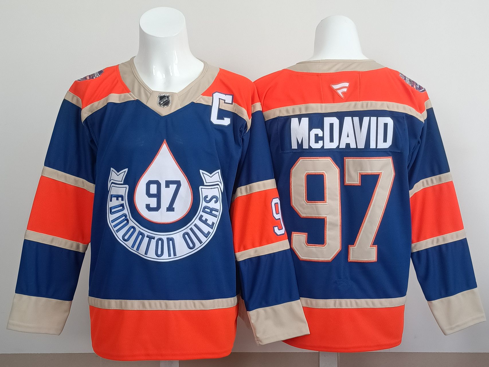 Men 2025 Edmonton Oilers #97 Mcdavid Blue Fanatics Home Premium NHL Jersey style 2->edmonton oilers->NHL Jersey